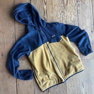 Patagonia Kids Fleece Hoodie Size 10 Blue and Yellow